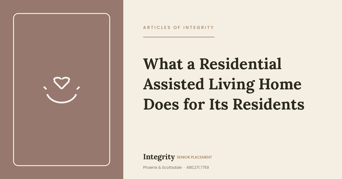 What a Residential Assisted Living Home Does for Its Residents