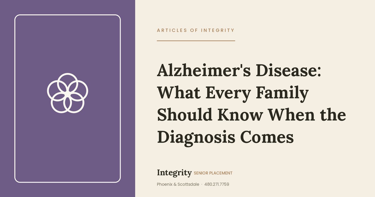 Alzheimer's Disease: What Every Family Should Know When the Diagnosis Comes